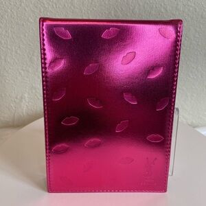 Yves Saint Laurent (YSL) Beauté Metallic Fuchsia Embossed Large Folding Mirror
